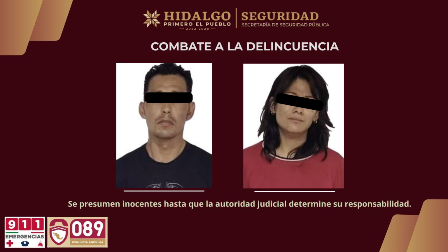 Detienen a pareja tras violento robo en Tula